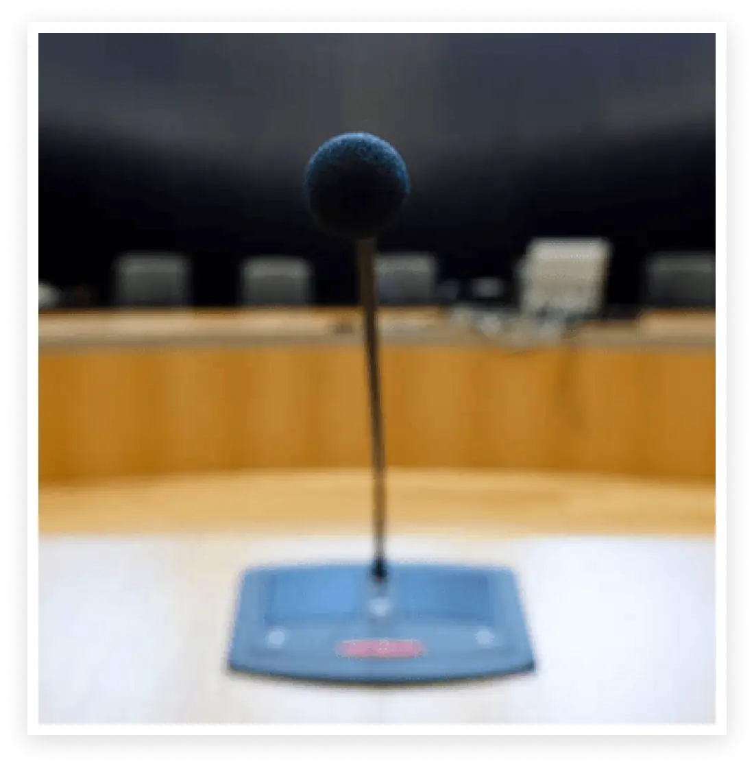 Microphone in courtroom